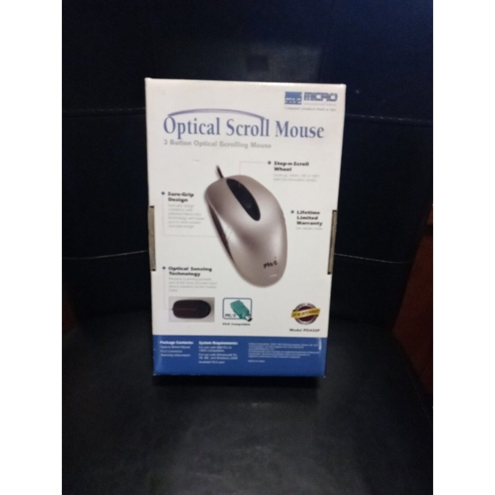 Micro Innovations 3 Button Optical Scroll Mouse Model PD435P PS/2 Compatible NEW - Picture 9 of 13